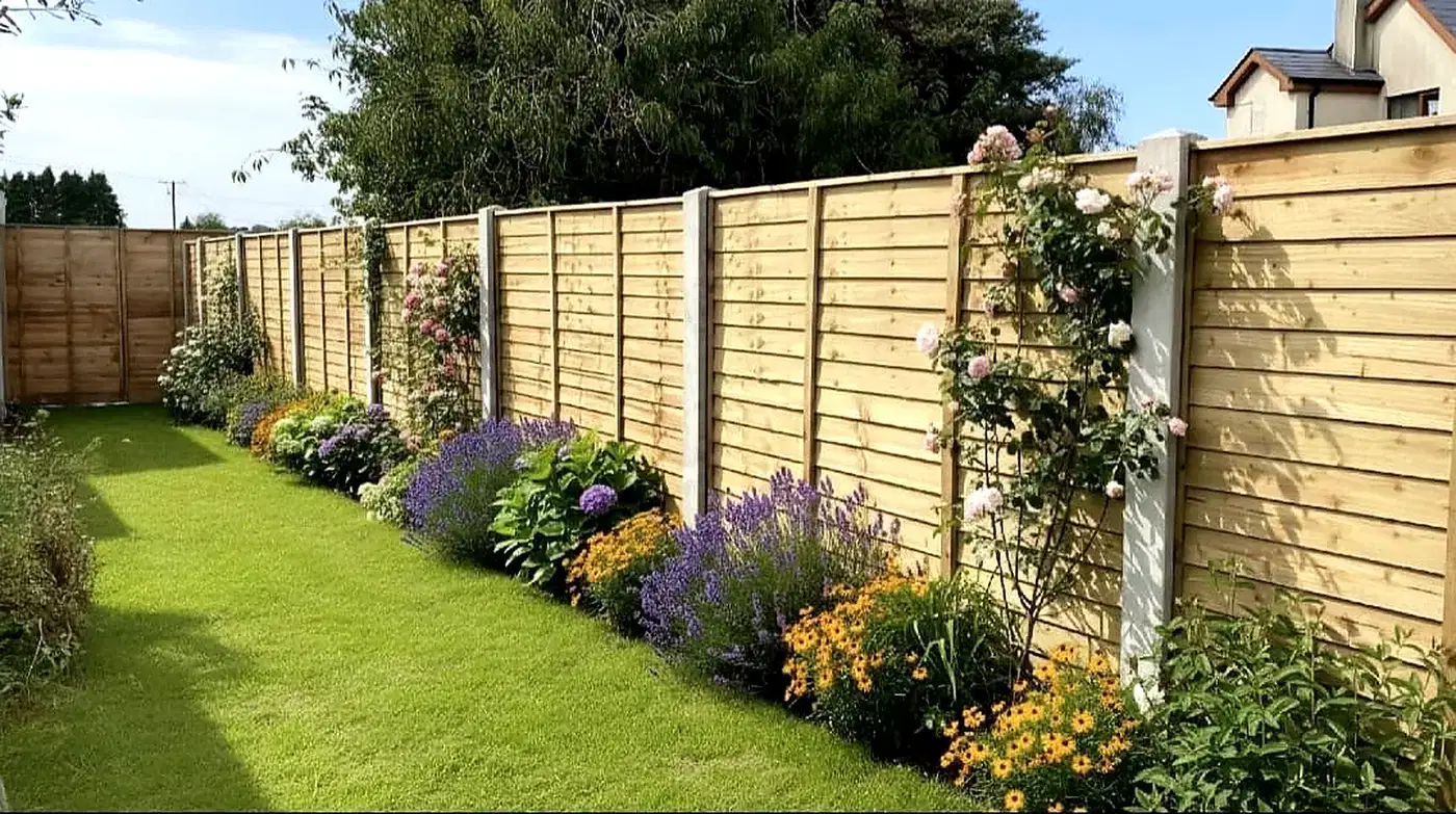 Garden Fence with Climbing Plants