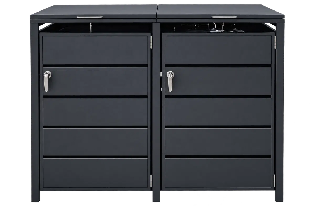 Flat Pack Metal Wheelie Bin Storage